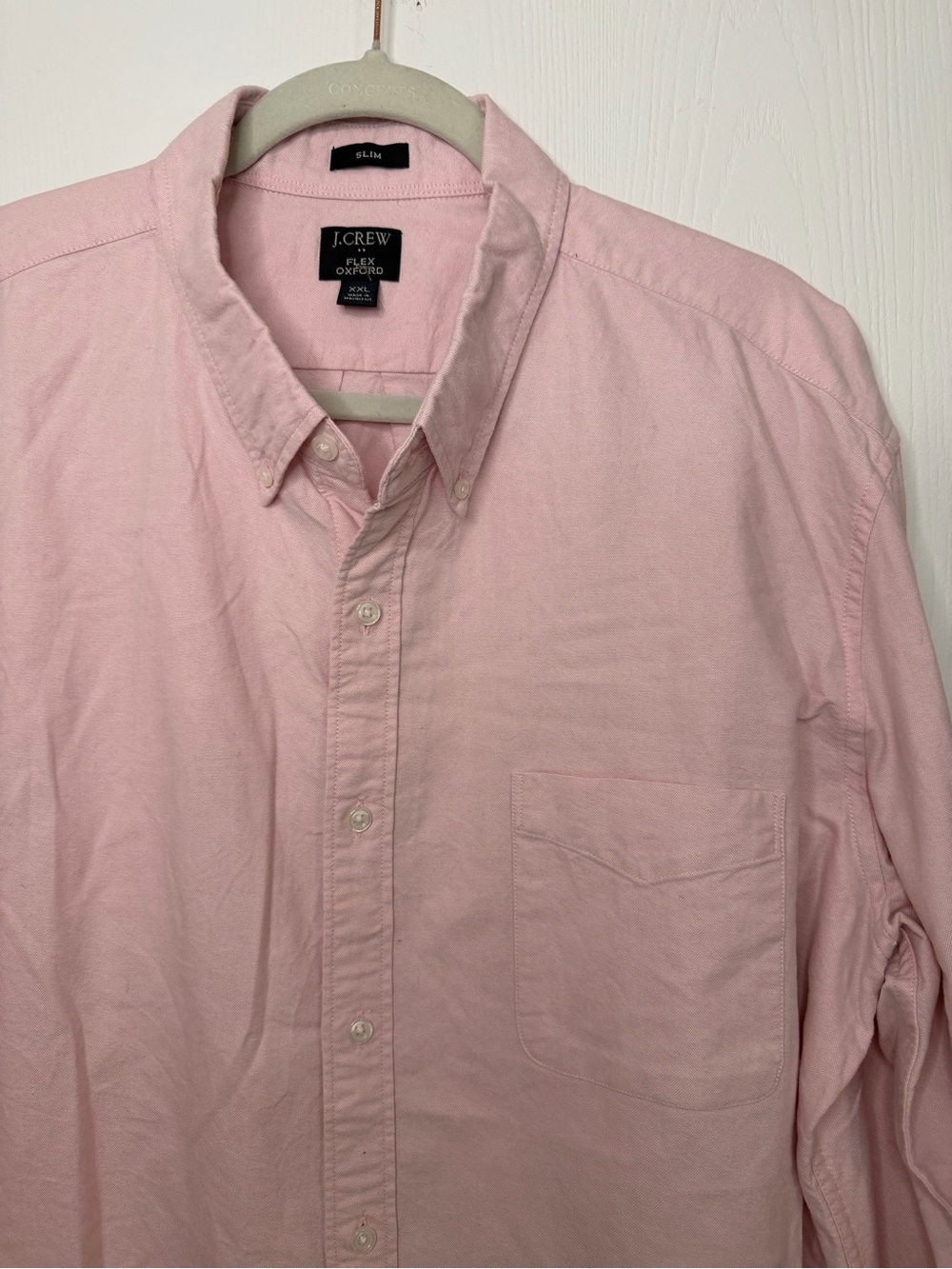 J. Crew Men’s Slim Fit Button-Down Flex Oxford Shirt in Pink, Sz XXL - Picture 3 of 8